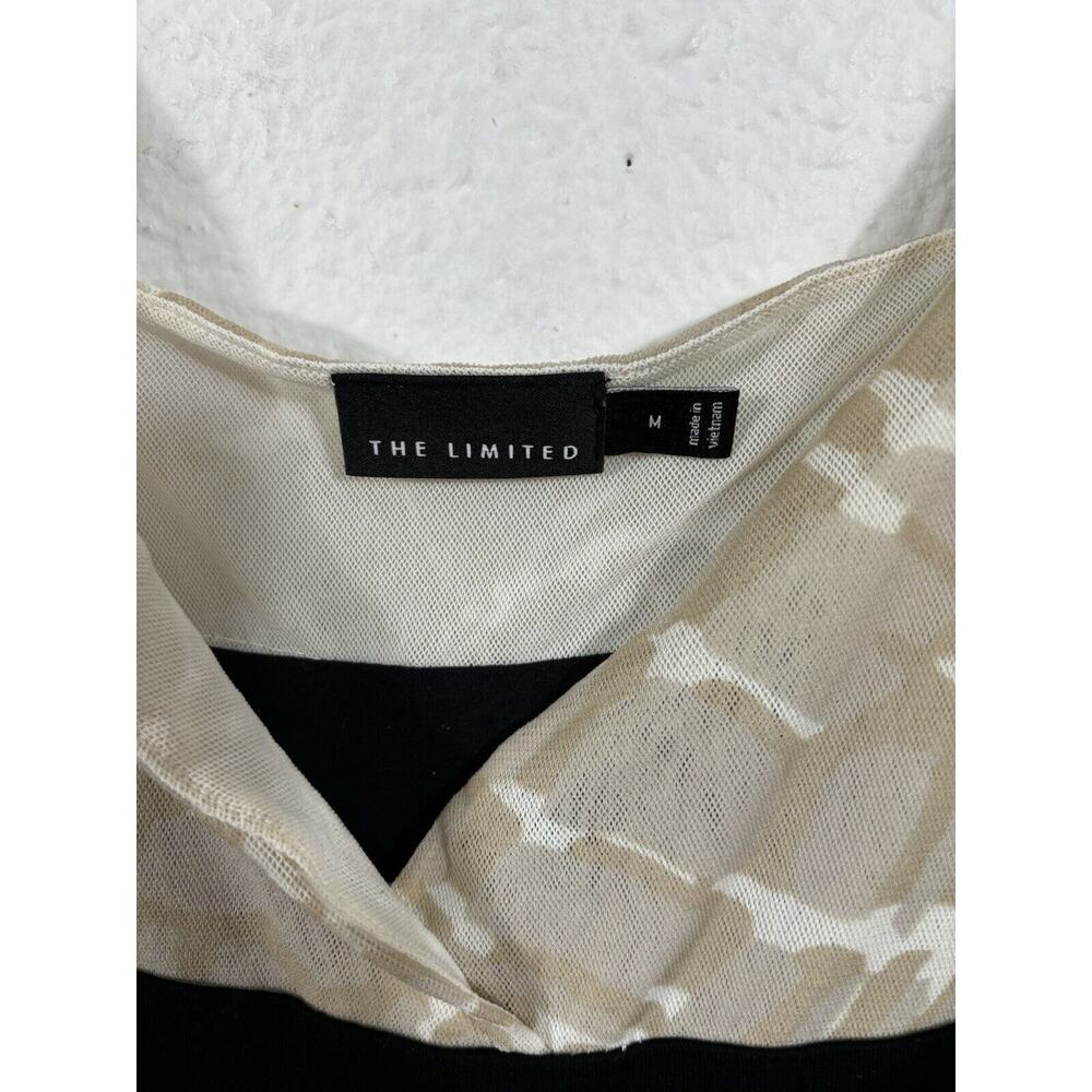 Vintage Y2K Cami Tank Top The Limited Size M Mesh Nylon Beige Geometric - Picture 5 of 9